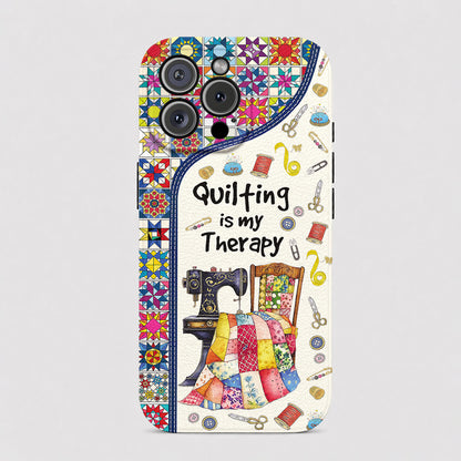 Sewing Lover Leather Phone Case Quilting Is My Therapy