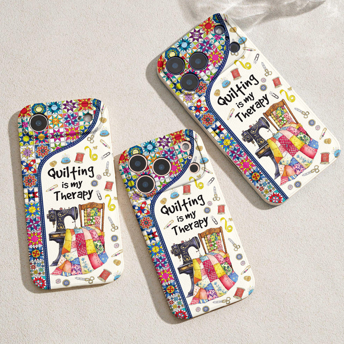 Sewing Lover Leather Phone Case Quilting Is My Therapy