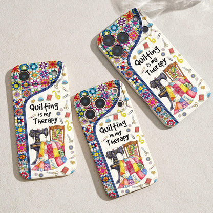 Sewing Lover Leather Phone Case Quilting Is My Therapy