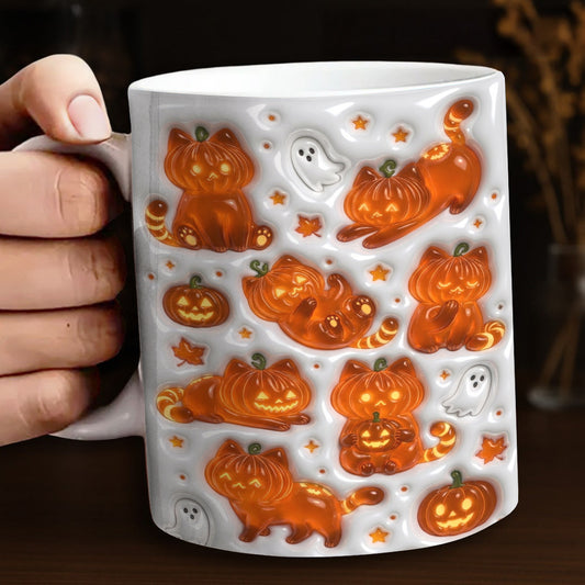 Cat Ceramic Mug Jack-O'-Lantern Cat