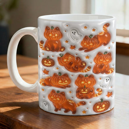 Cat Ceramic Mug Jack-O'-Lantern Cat
