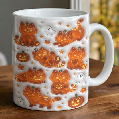 Cat Ceramic Mug Jack-O'-Lantern Cat
