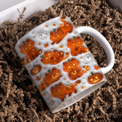 Cat Ceramic Mug Jack-O'-Lantern Cat