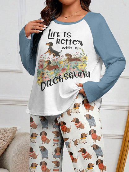 Dachshund Raglan Lounge Pajamas Life's Better With A Dachshund