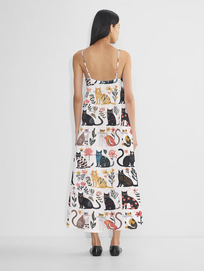 Cat Maxi Dress Botanical Cat Bliss