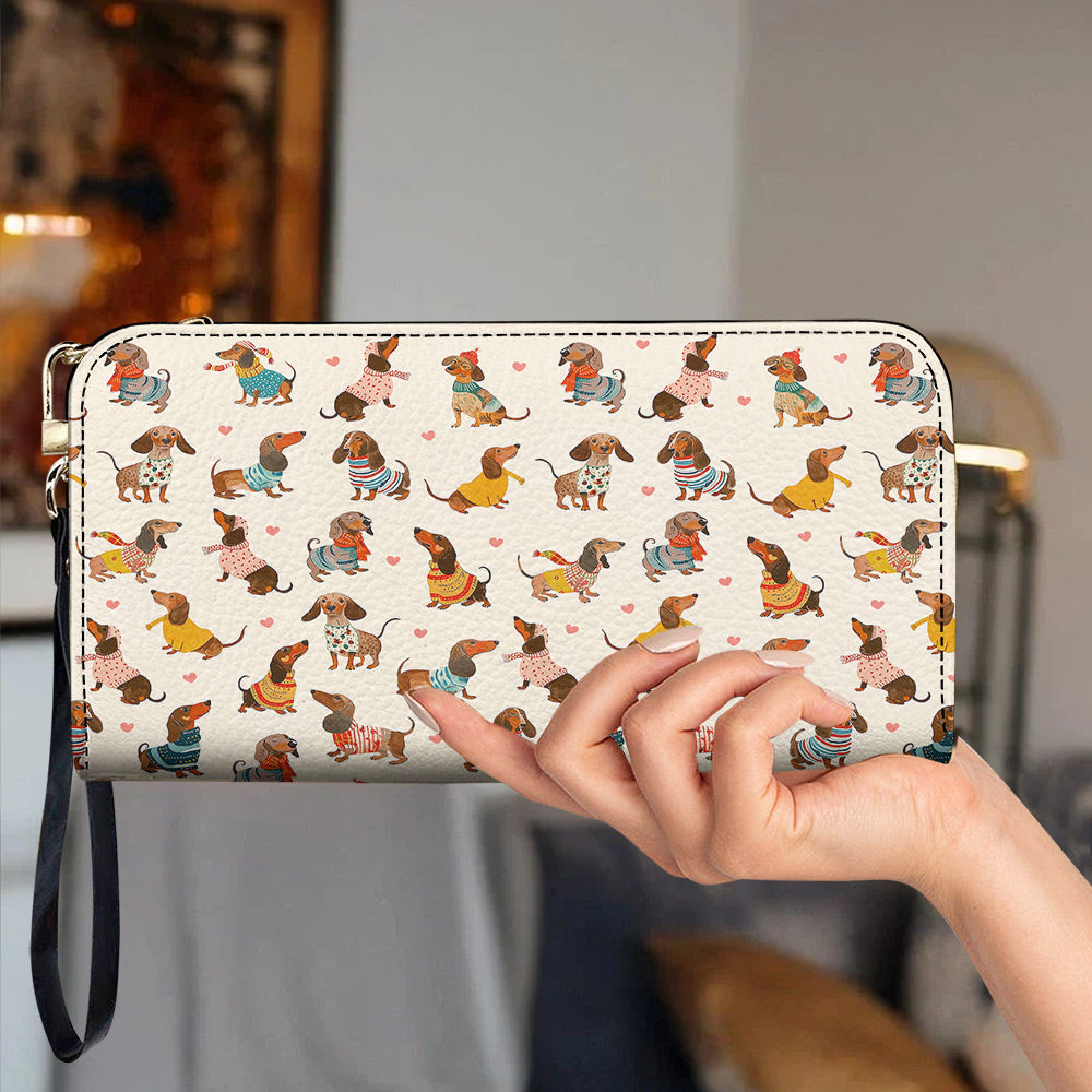 Dachshund Leather Wallet Playful Fashion Wieners