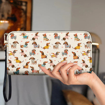 Dachshund Leather Wallet Playful Fashion Wieners