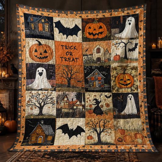 Halloween Quilted Blanket Spooky Trick Or Treat