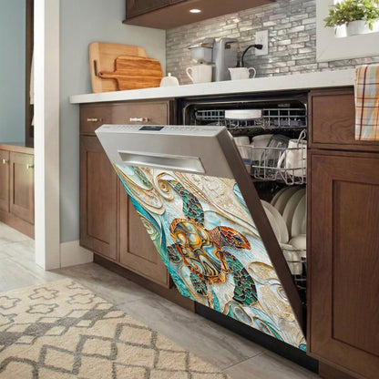 Sea Turtle Magnetic Dishwasher Cover Ocean Mosaic Sea Turtle