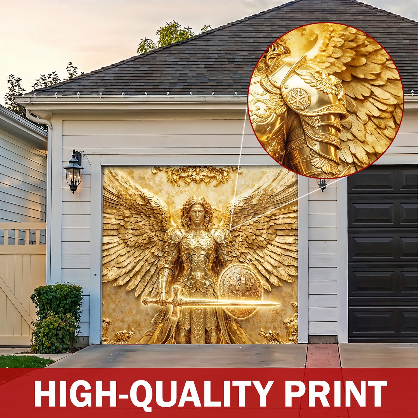 God Garage Door Banner Decoration - Archangel Michael Protect This Home