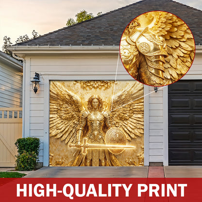 God Garage Door Banner Decoration - Archangel Michael Protect This Home