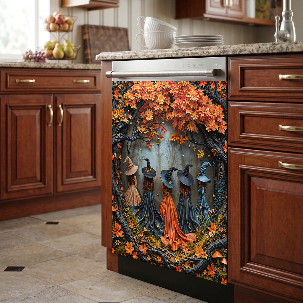Witch Magnetic Dishwasher Cover Witches of Autumn