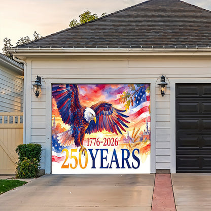 Patriotic Garage Door Banner Decoration - Wings of Freedom 1776–2026