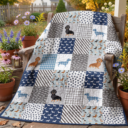 Dachshund Quilted Blanket Dachshund Delight