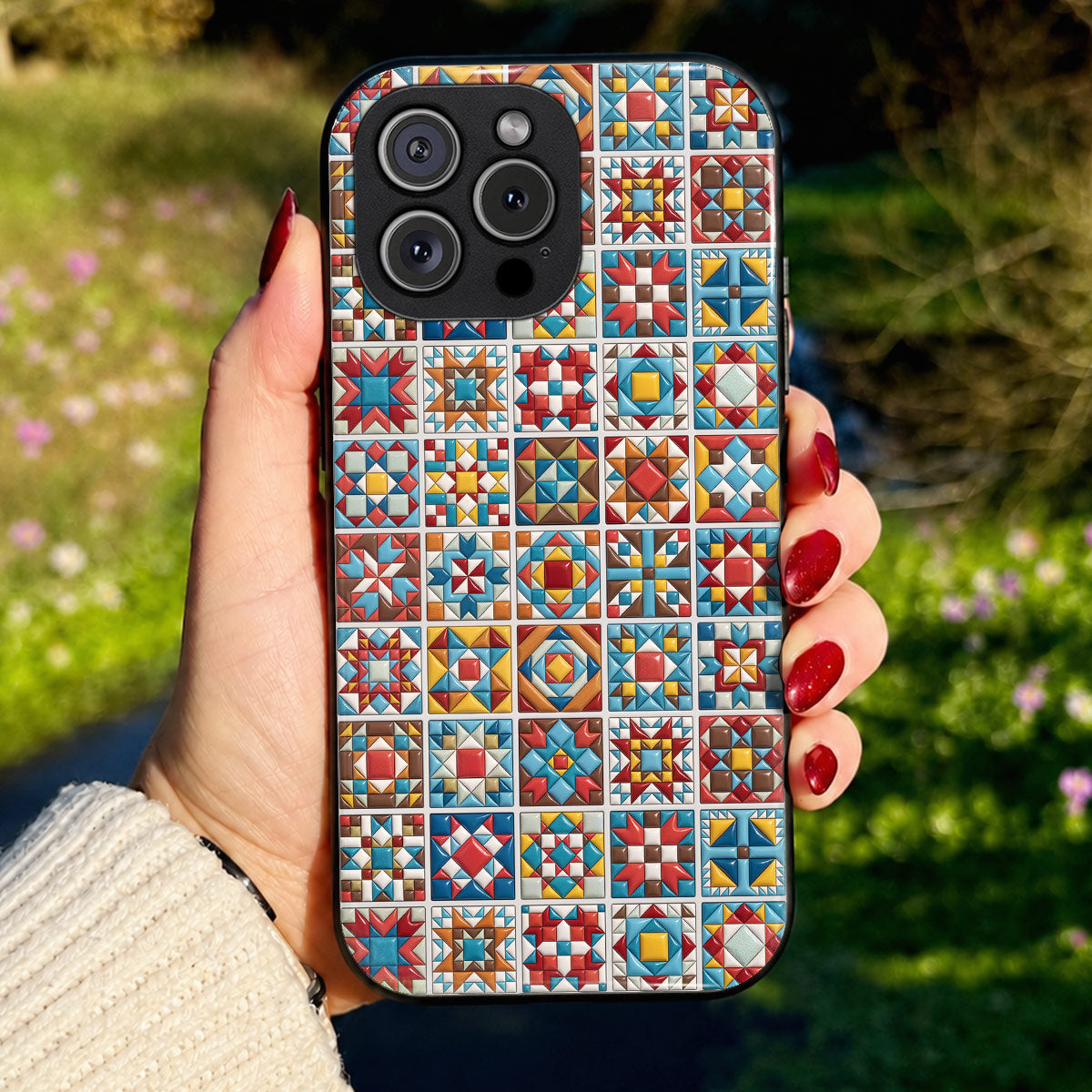 Sewing Lover Phone Case Chromatic Quilt Blocks