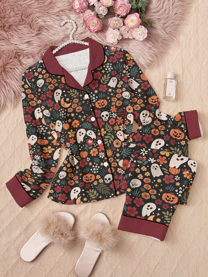 Halloween Classic Pajama Set Spooky Chic
