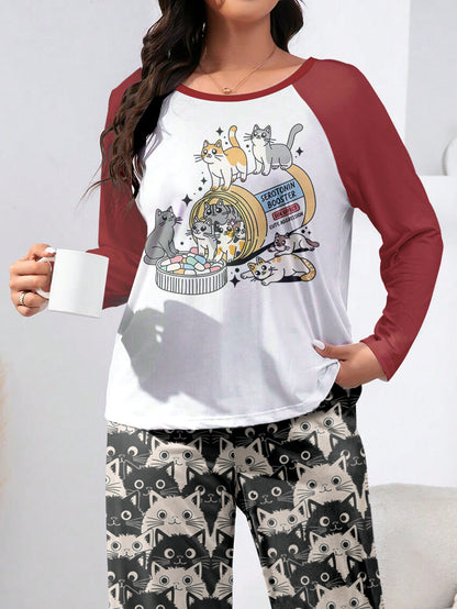 Cat Lover Raglan Lounge Pajamas Serotonin Booster