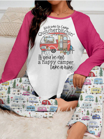 Camping Raglan Lounge Pajamas Welcome To Camp