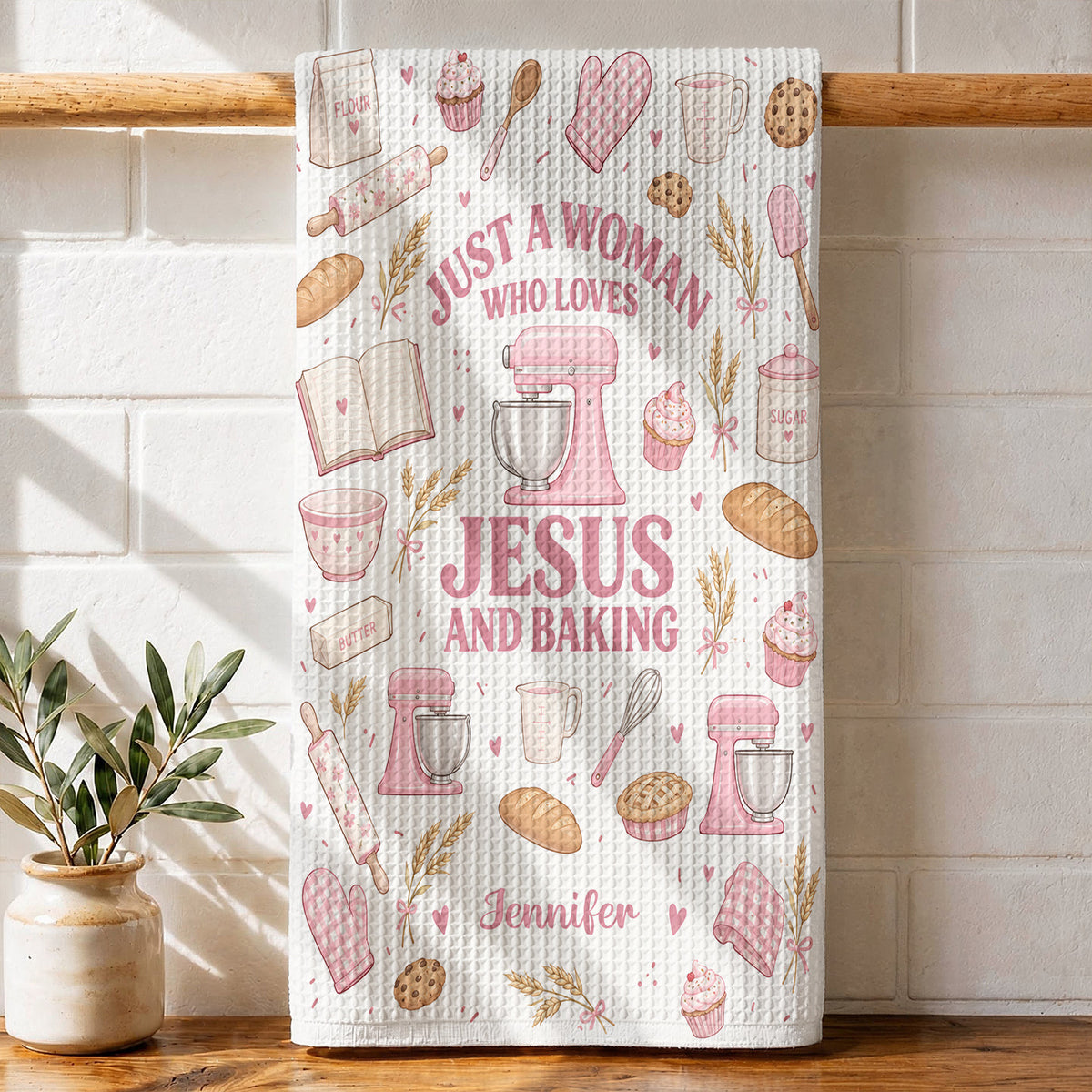 Faith & Flour Personalized Kitchen Towel