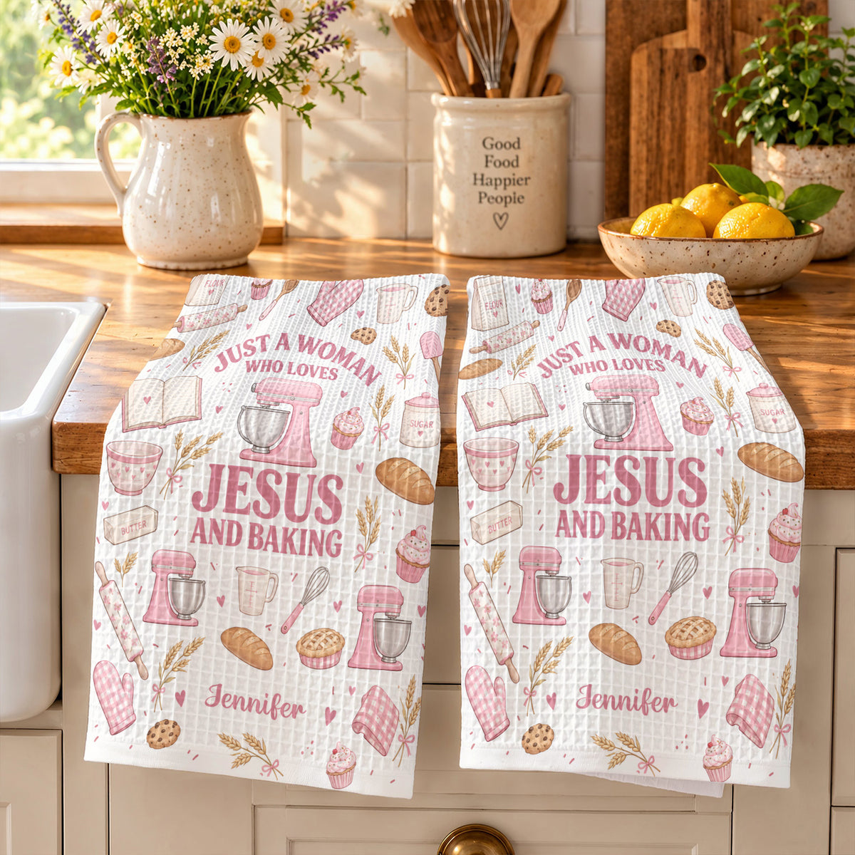 Faith & Flour Personalized Kitchen Towel