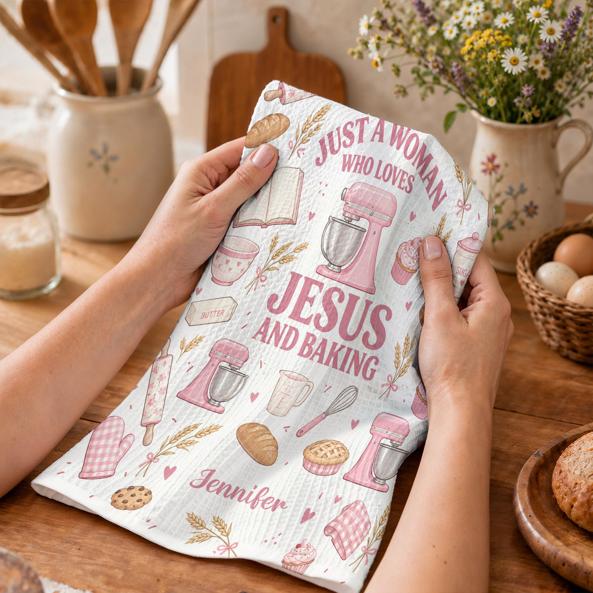 Faith & Flour Personalized Kitchen Towel