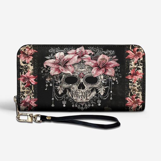 Gothic Skull Leather Wallet Midnight Lily Skull