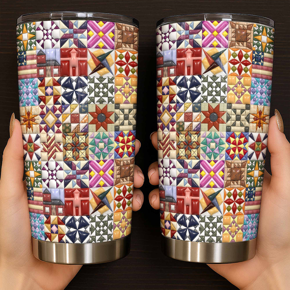Sewing Lover 20 oz Tumbler Quilt Blocks