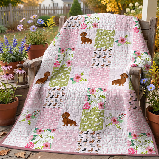 Dachshund Quilted Blanket Dachshund Dreams