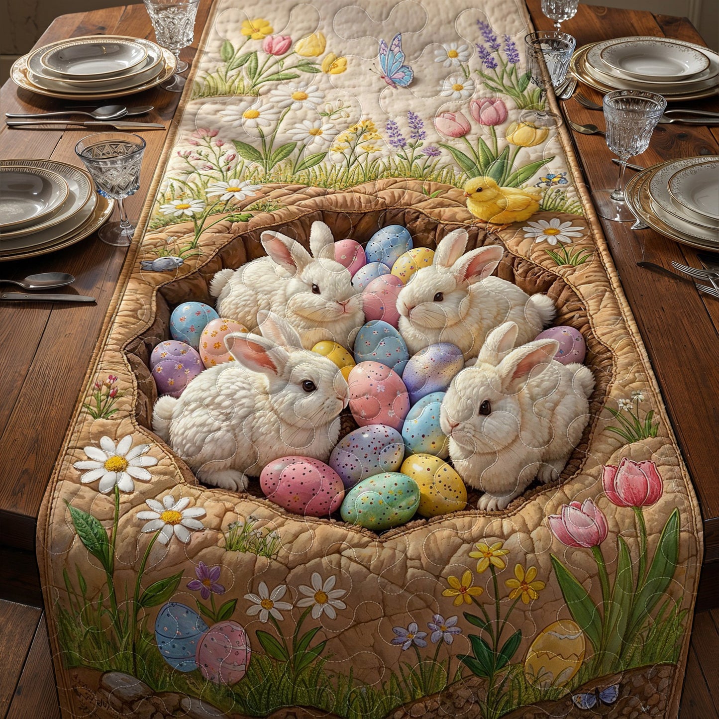 Easter Quilted Table Runner Easter Bunny Hollow