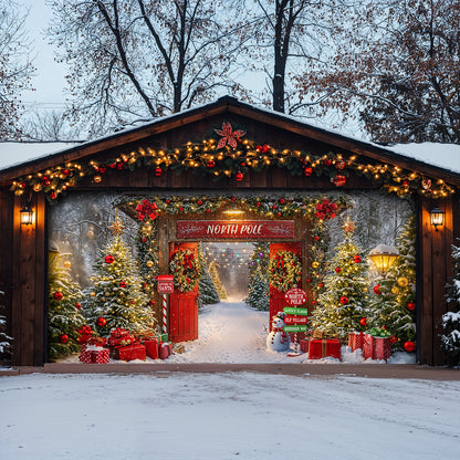 Christmas Garage Door Banner Decoration - Gateway to the North Pole Magic