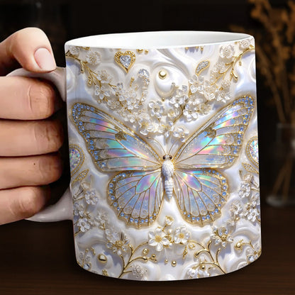 Butterfly Ceramic Mug Luminous Butterfly Bloom
