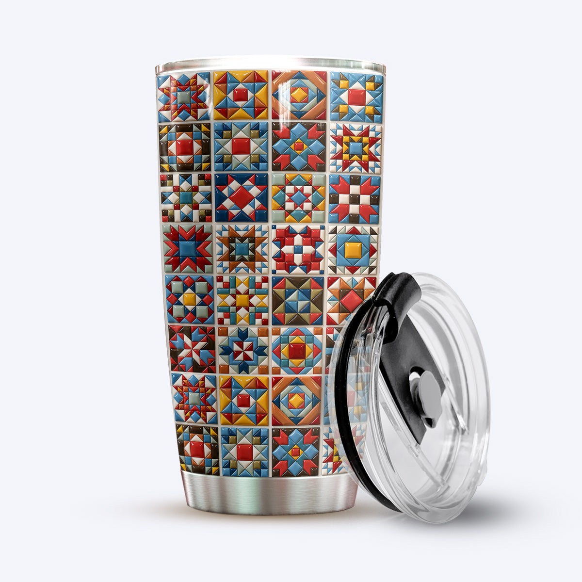 Sewing Lover 20 oz Tumbler Chromatic Quilt Grid