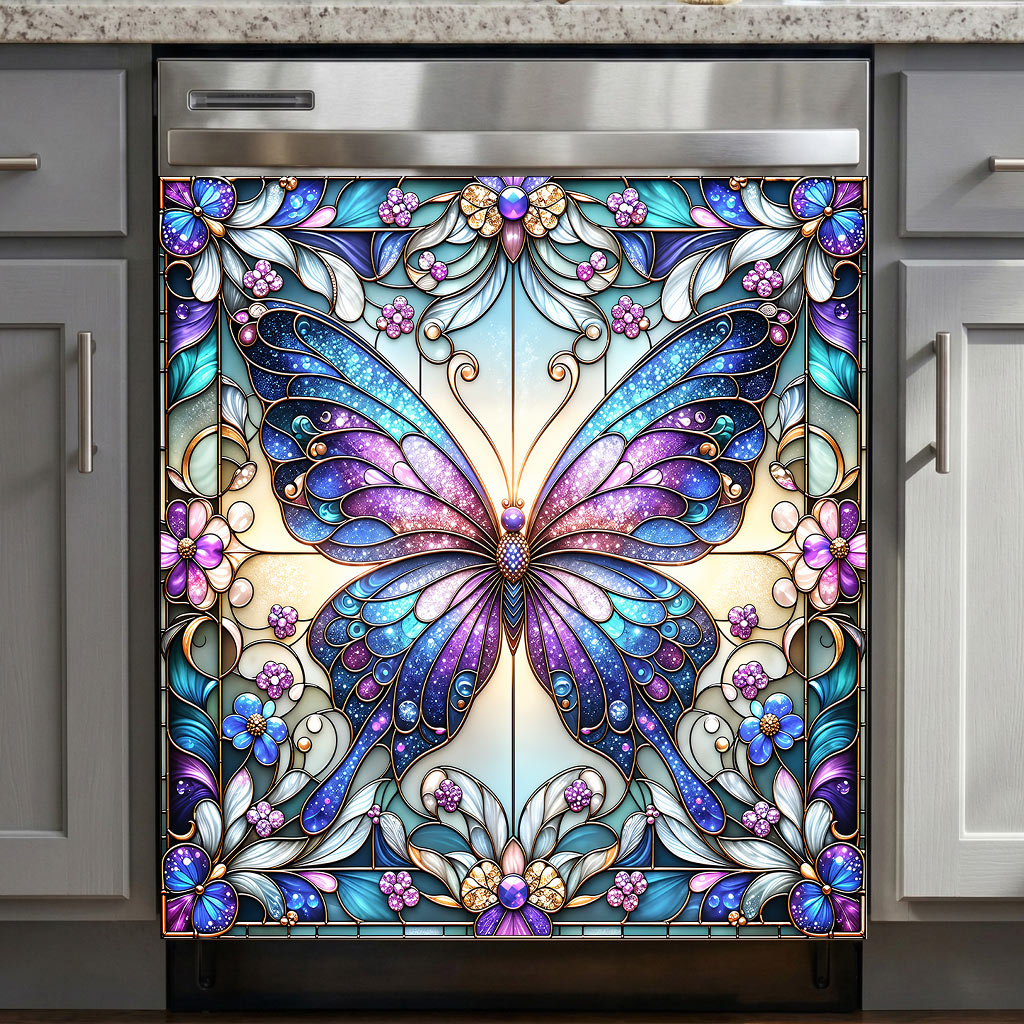 Butterfly Magnetic Dishwasher Cover Jewelwing Butterfly Garden