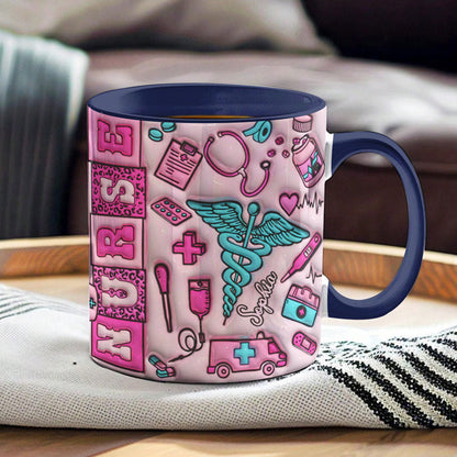 Nurse Accent Mug Personalized Scrubs Sipper (11, 15oz)