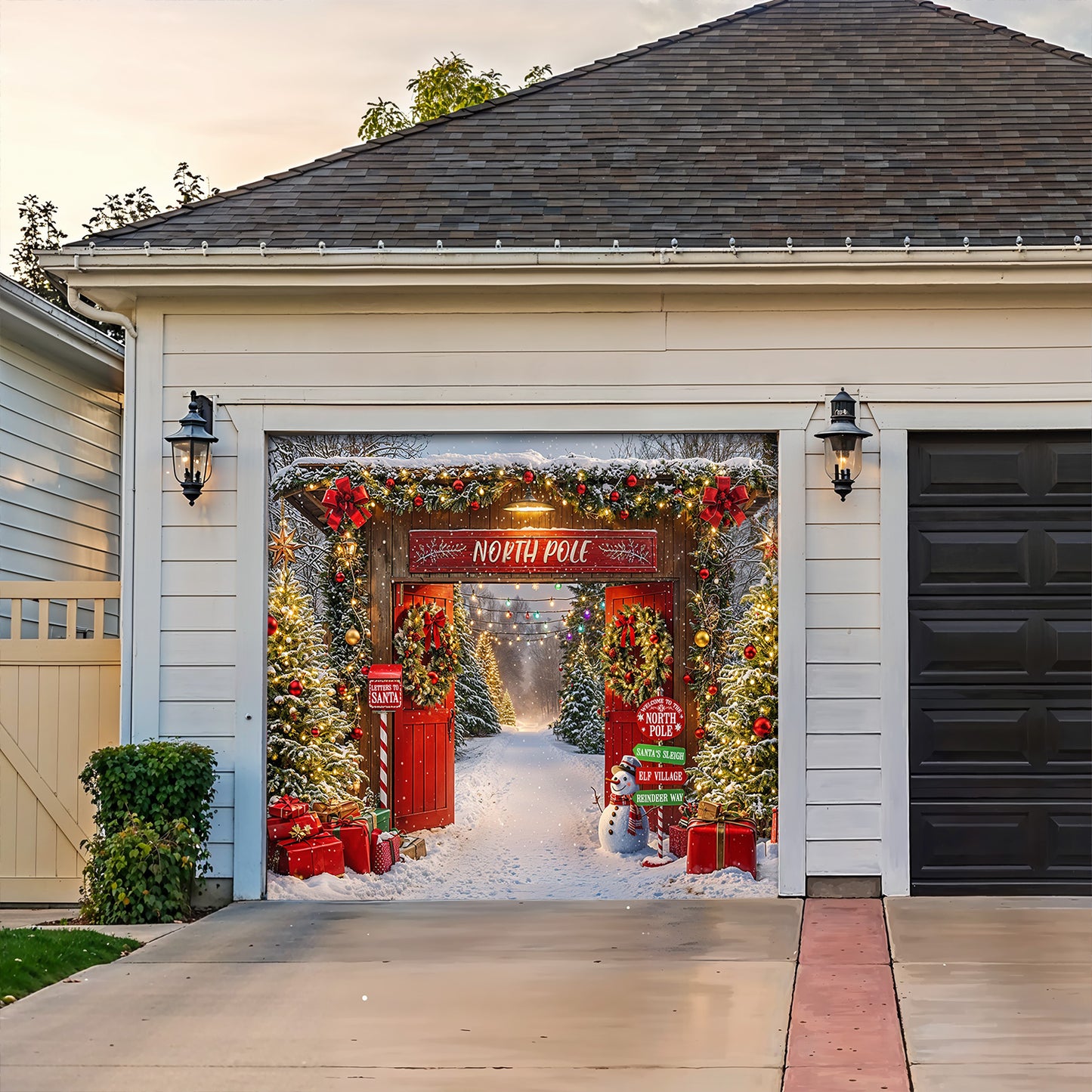 Christmas Garage Door Banner Decoration - Gateway to the North Pole Magic