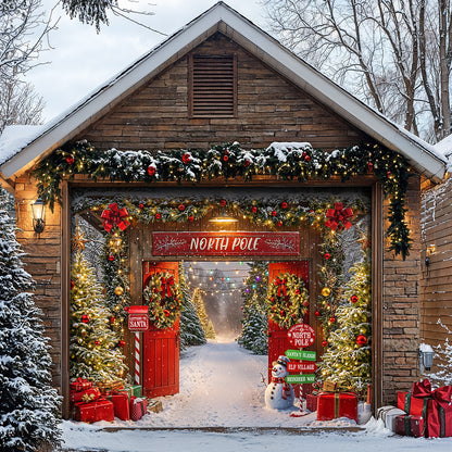 Christmas Garage Door Banner Decoration - Gateway to the North Pole Magic