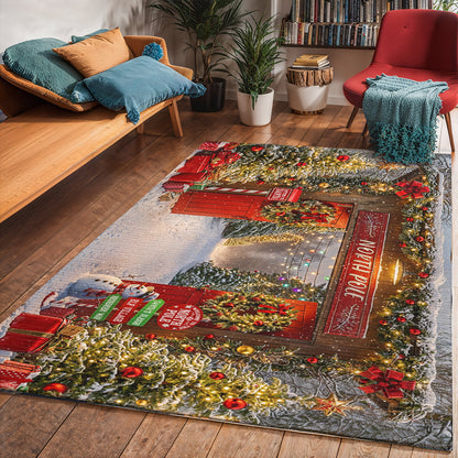 Christmas Area Rug Gateway to the North Pole Magic
