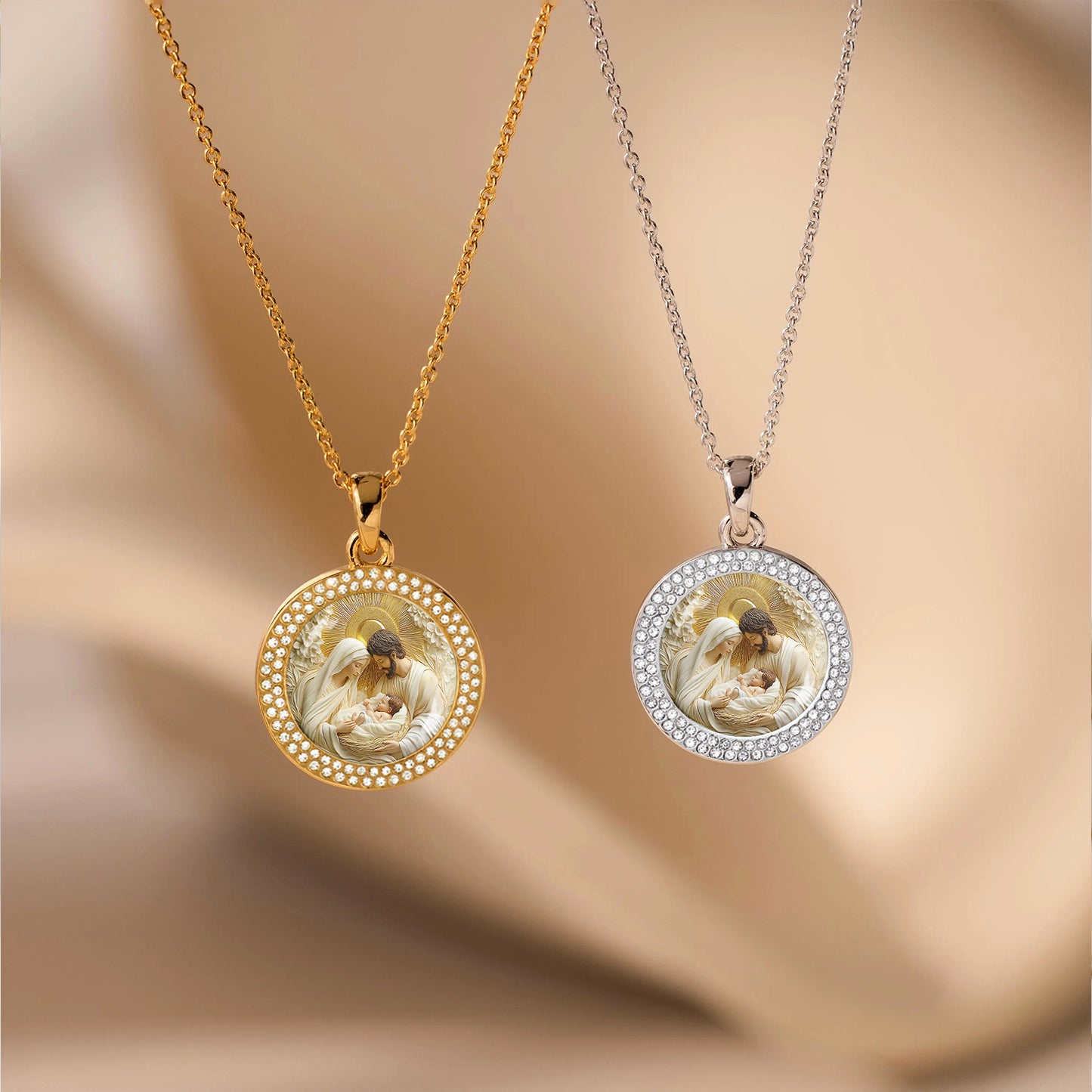 God Pendant Necklace Holy Family