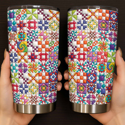 Sewing Lover 20 oz Tumbler Colorful Quilt Blocks