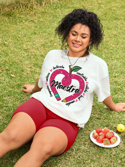 Spanish Teacher Graphic Tee Maestra’s Pink Heart