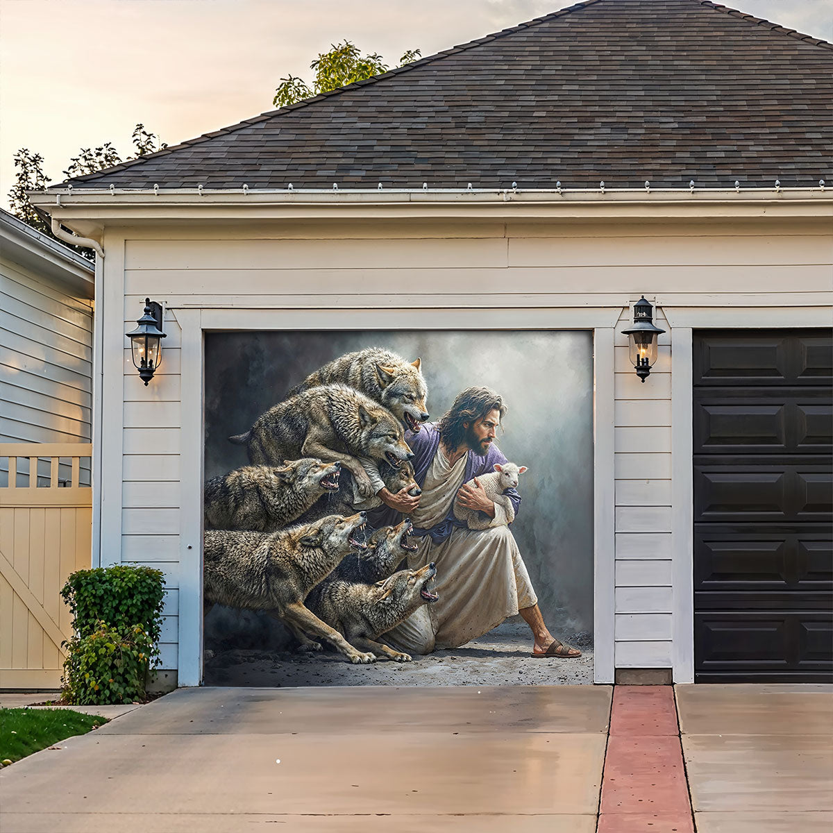 God Garage Door Banner Decoration -  The Shepherd Defender