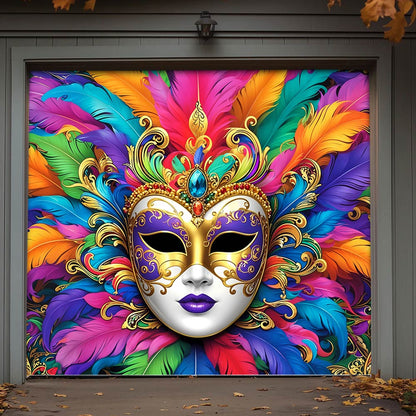 Mardi Gras Garage Door Banner Decoration - Radiant Carnival Queen