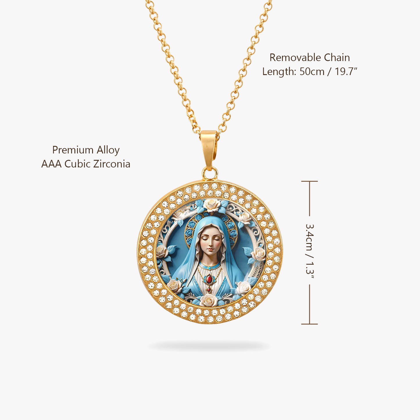 Blessed Virgin Mary Pendant Necklace