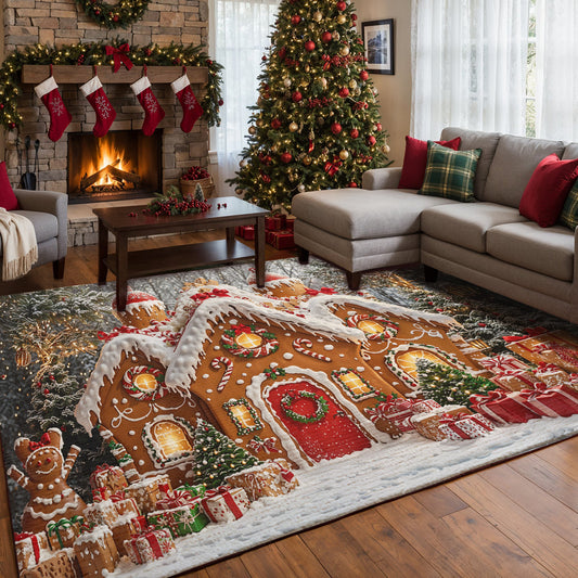 Christmas Area Rug Enchanted Gingerbread Wonderland