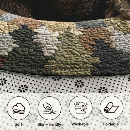 Bigfoot Round Rug 3D Illusion Flat Print Hidden Sasquatch Den