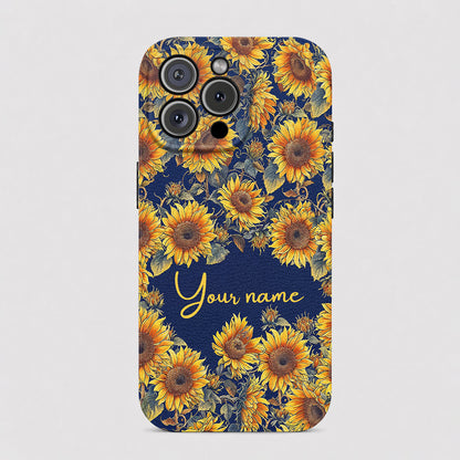 Sunflower Leather Phone Case Personalized Gorgeous Flowers