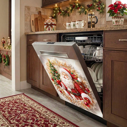Christmas Magnetic Dishwasher Cover Santa's Sparkling Christmas Magic