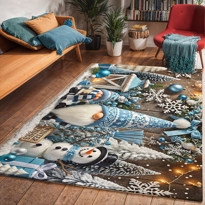 Christmas Area Rug Winter Wishes in a Gnome Wonderland