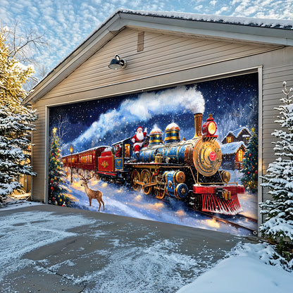 Christmas Garage Door Banner Decoration - Santa's Magical Christmas Express