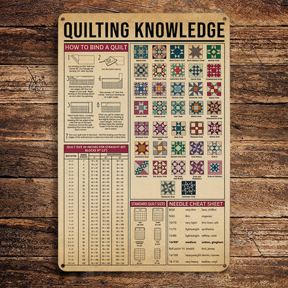 Sewing Lover 2D Metal Sign Quilting Knowledge